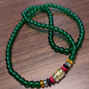 Green Resin Buddhist Prayer Bracelet